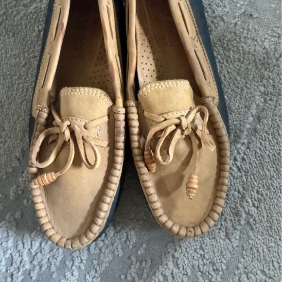 Cole Haan Slip On Boat Shoe leather Brown tan flats driving loafer 8.5 - Picture 4 of 12